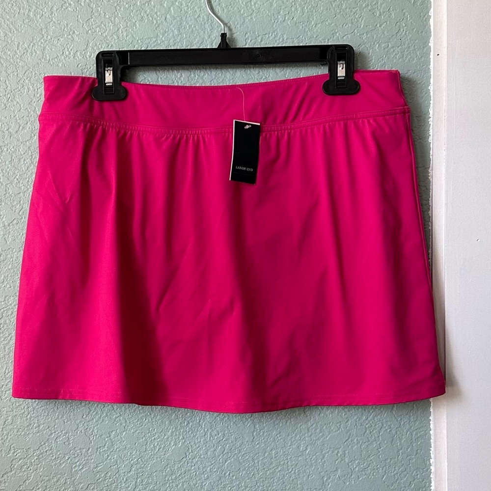 Lands End light fuschia bathing suit skirt NWT size 12 tummy control UPF50